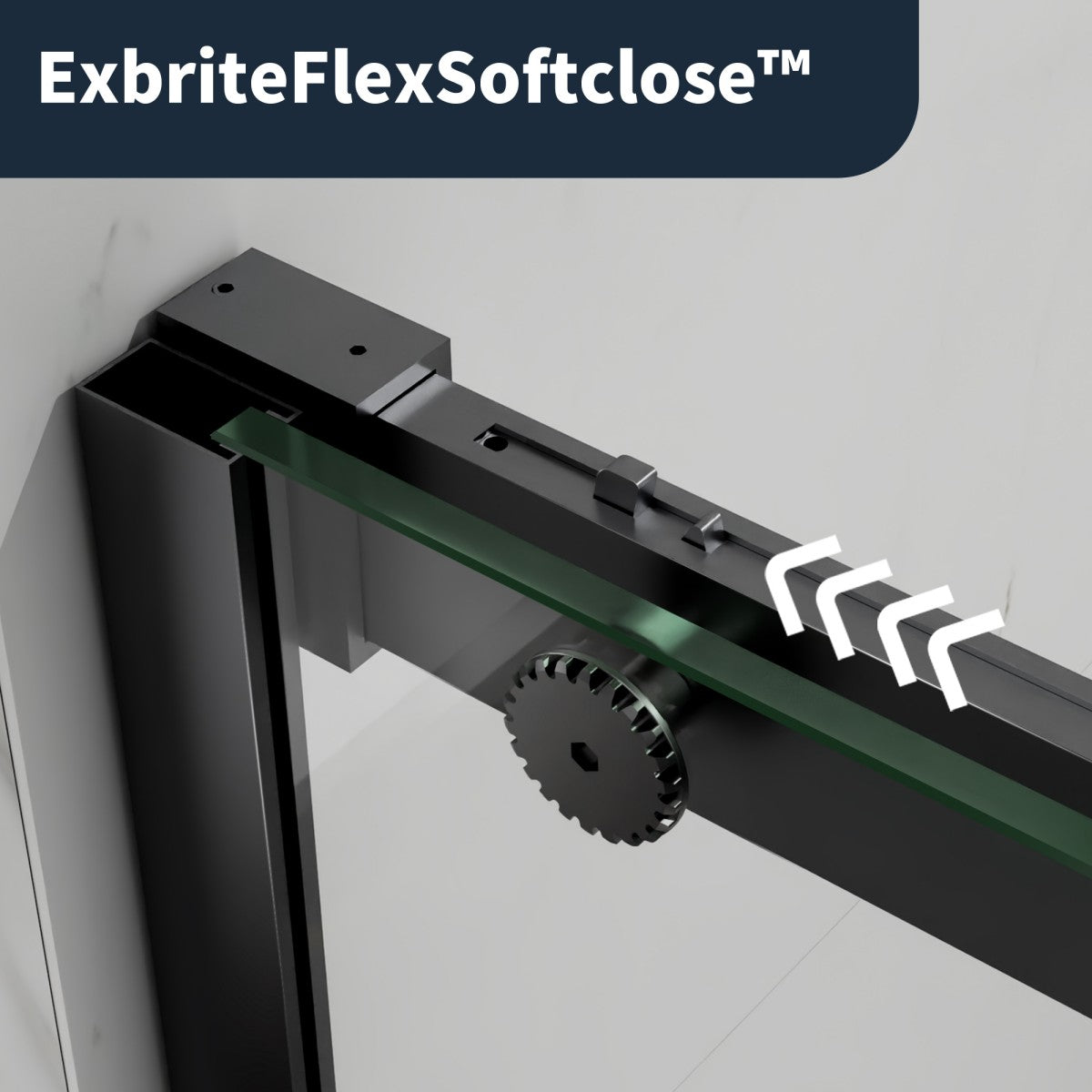 56-60" x 76" Frameless Sliding Shower door,Matte Black,Easy clean,Fixed glass left|ExBrite Elysian-S Series