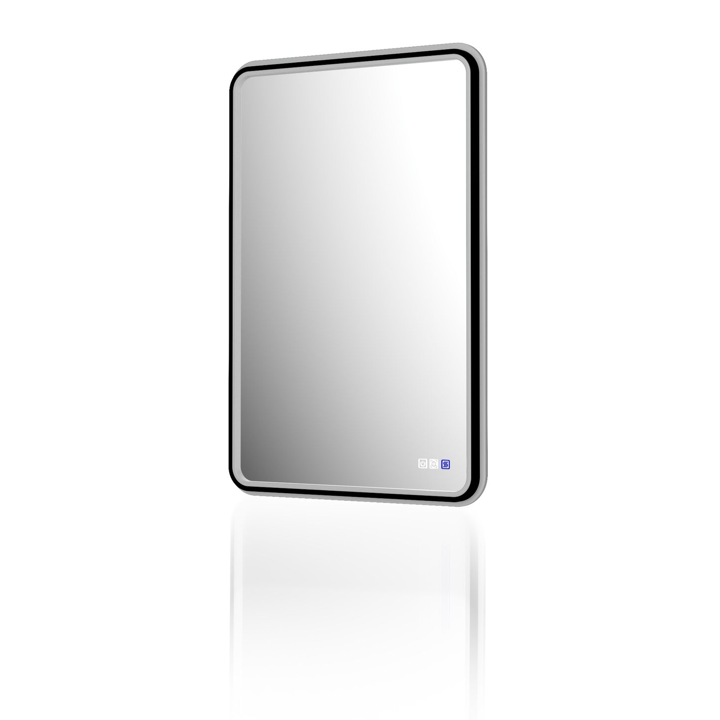 Lumina 24" W x 36" H LED Lighted Bathroom Mirror,High Illuminate, Inner & Outer Lighting,Anti-Fog, Dimmable,Black Frame with Rounded Corners