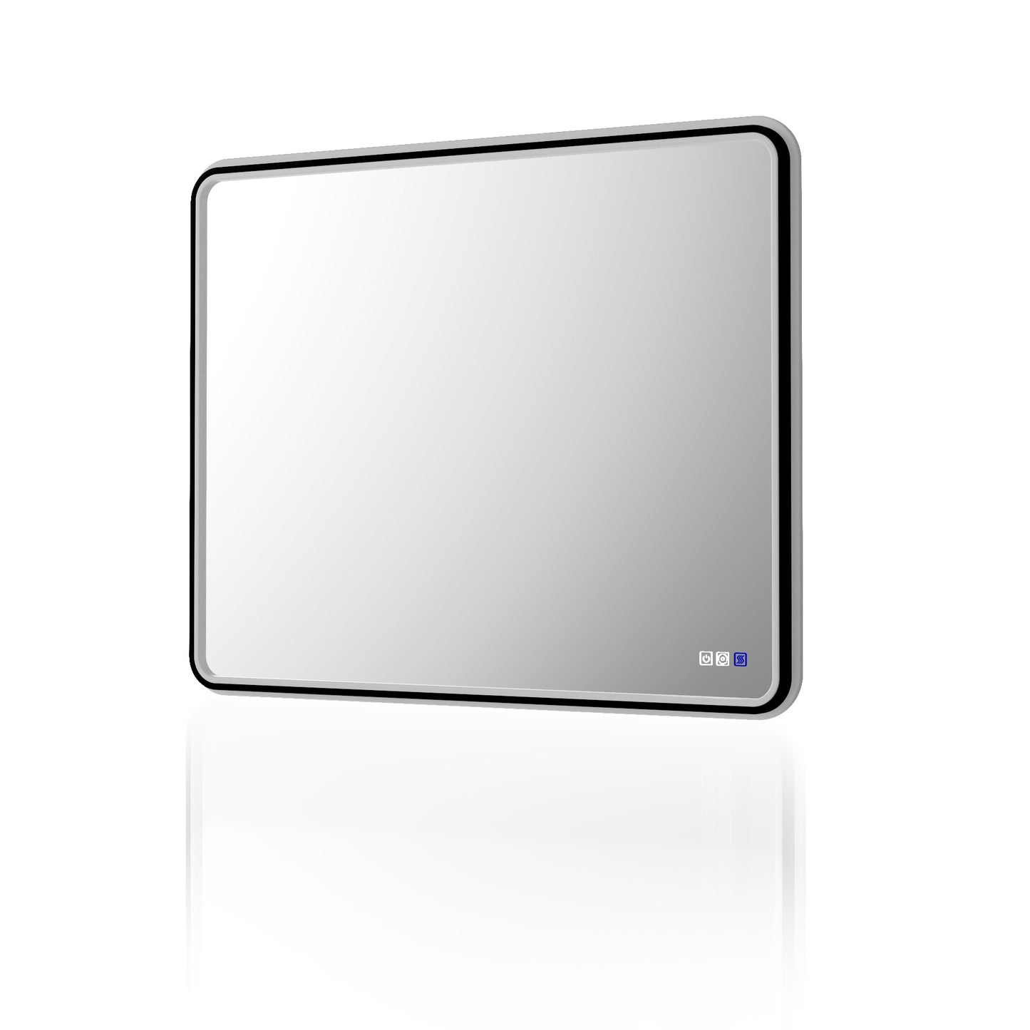 Lumina 40" W x 32" H LED Lighted Bathroom Mirror,High Illuminate, Inner & Outer Lighting,Anti-Fog, Dimmable,Black Frame with Rounded Corners