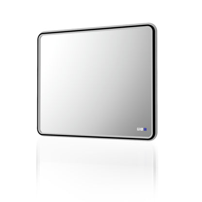 Lumina 40" W x 32" H LED Lighted Bathroom Mirror,High Illuminate, Inner & Outer Lighting,Anti-Fog, Dimmable,Black Frame with Rounded Corners