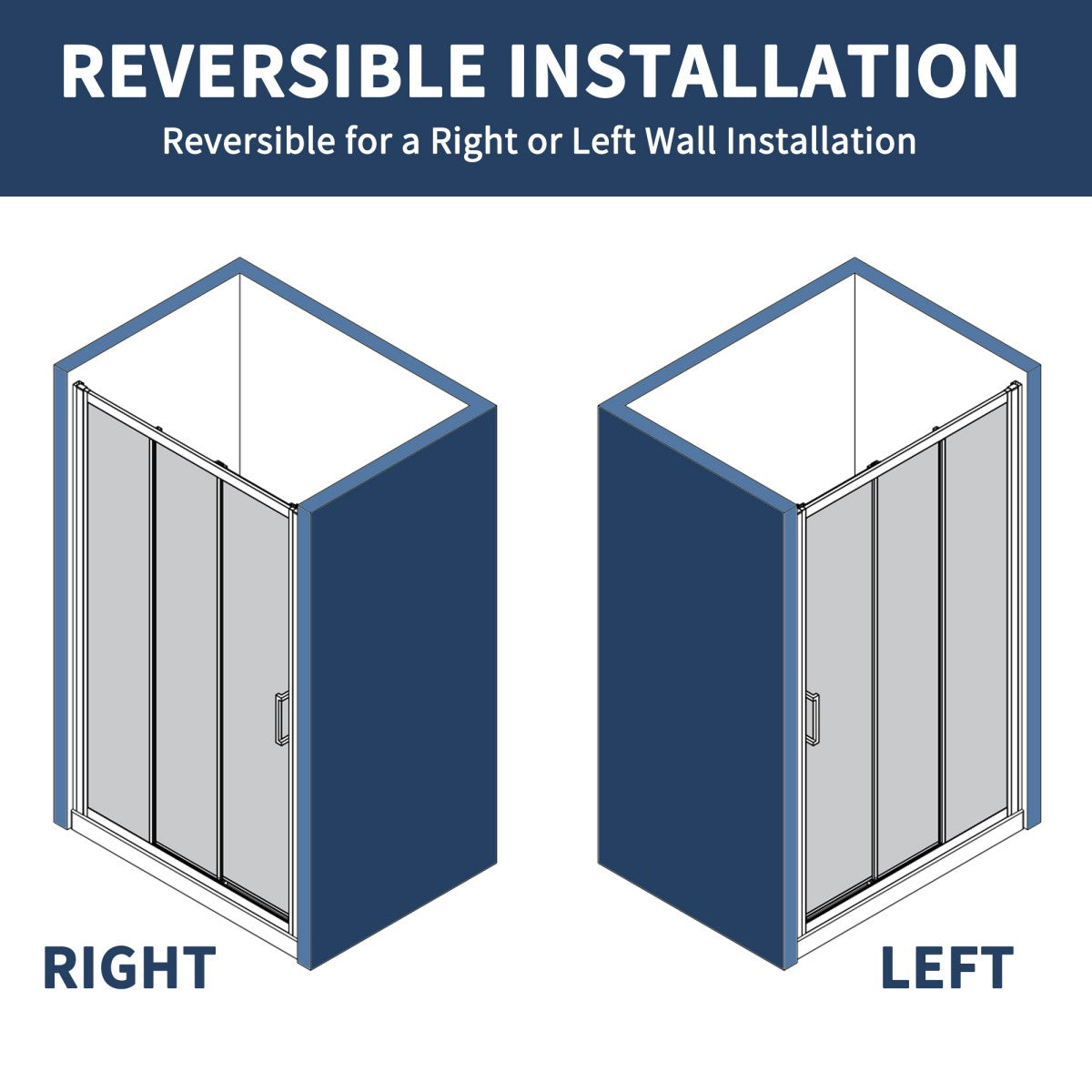 Nexus 44-48W x 70.H Easy Clean Framed Tri-Fold Sliding Shower Door with 1/4" (6mm) Clear SGCC Tempered Glass,Brushed Golde Finish