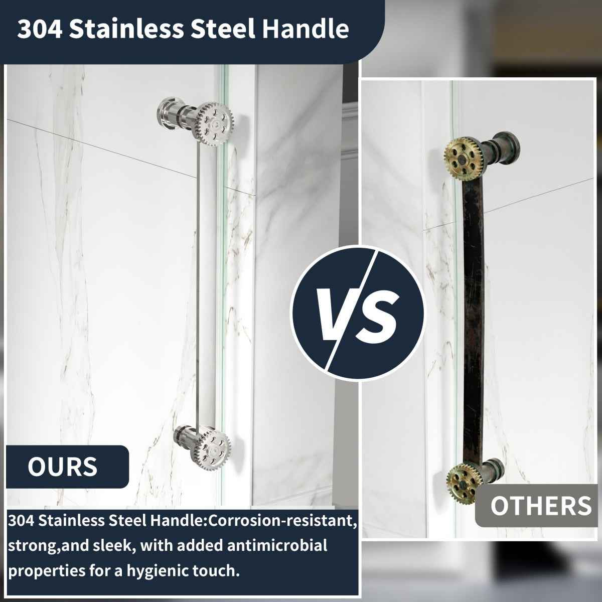 44-48" x 76" Frameless Sliding Shower door,Chrome,Easy clean|ExBrite Elysian-G Series