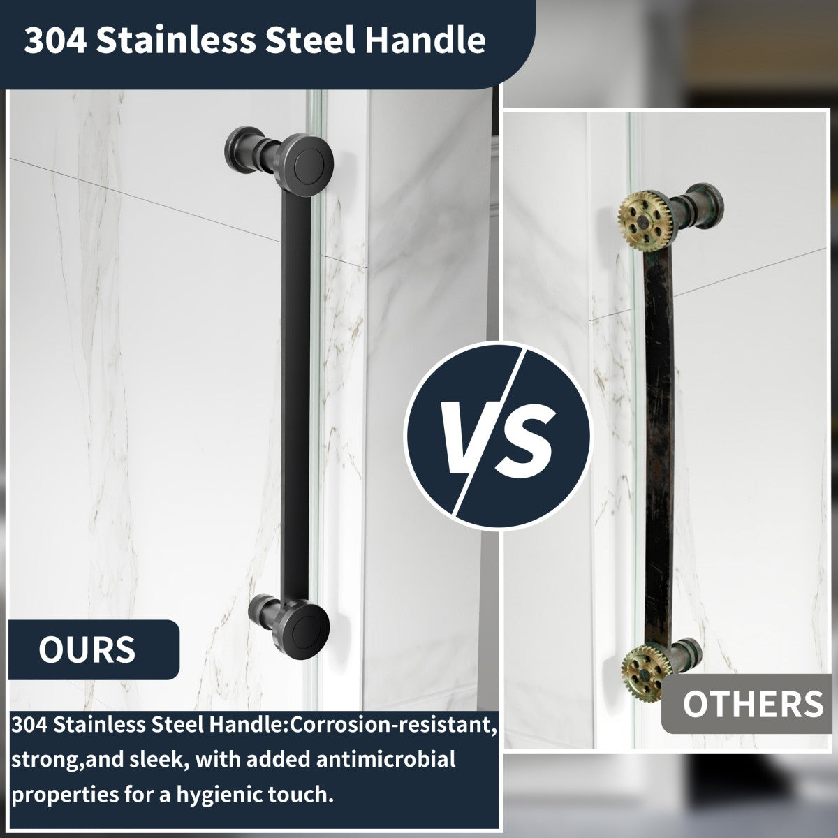 56-60" x 76" Frameless Sliding Shower door,Matte Black,Easy clean,Fixed Glass Left|ExBrite Elysian-R Series