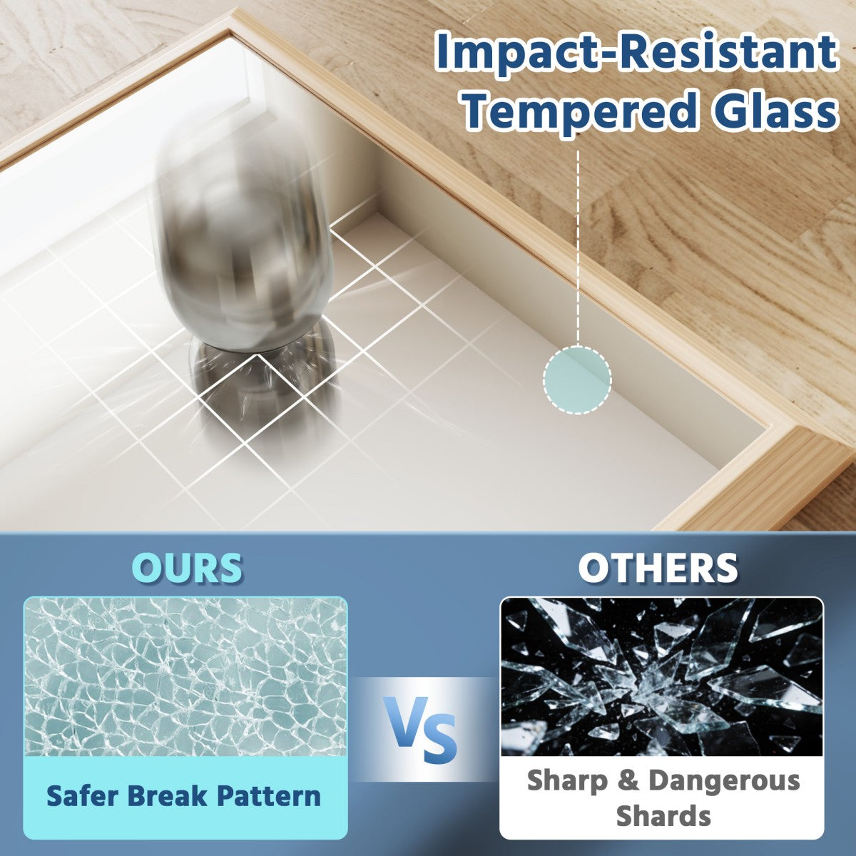 72" x 36" Light Wood Grain Modern, Elegant Rectangular Wall Mirror with Tempered Glass, Shatterproof, Rust-Resistant Light Wood Grain Aluminum Frame for Bathroom, Living Room & Hallway| Nolhurst