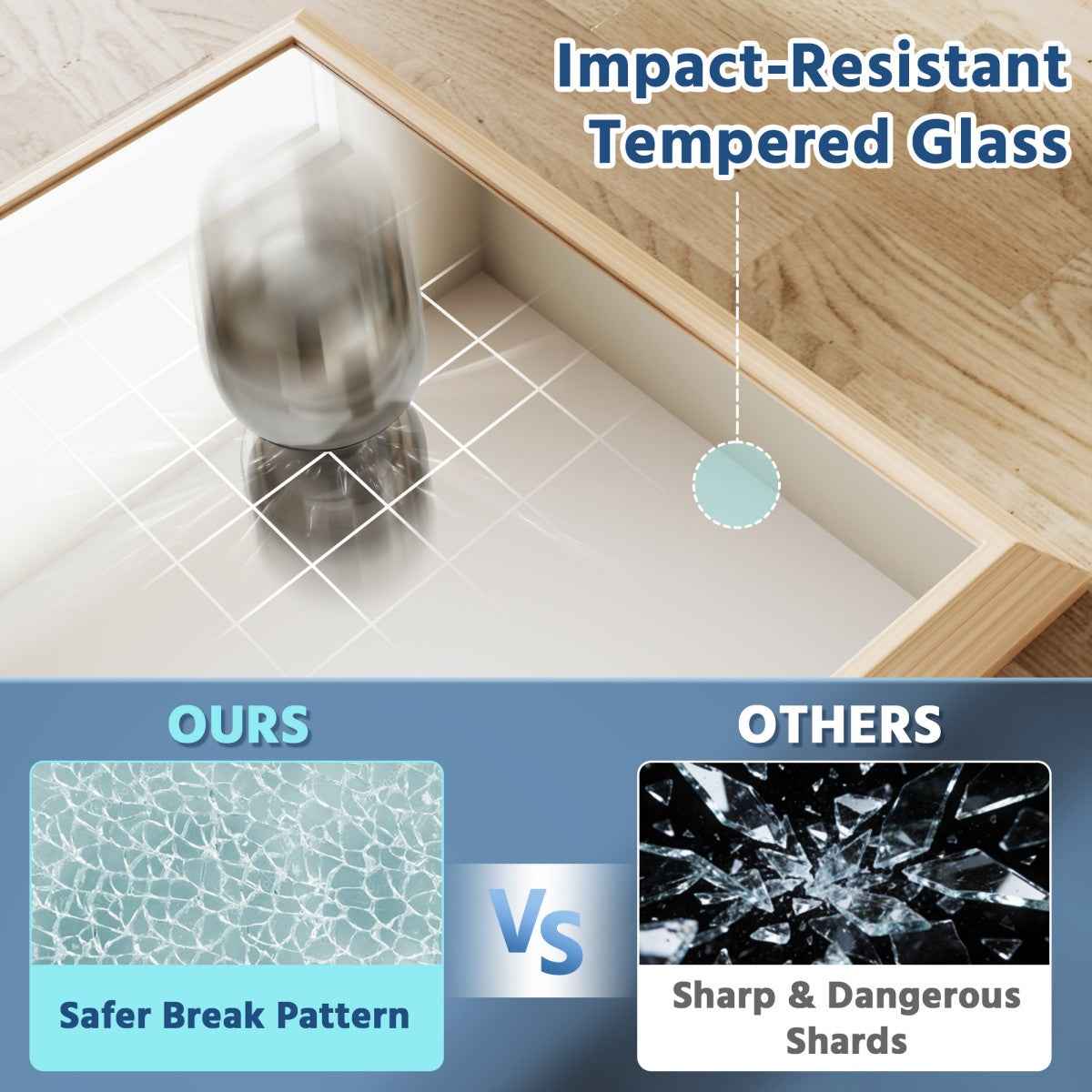 16" x 24" Modern, Elegant Rectangular Wall Mirror with Tempered Glass, Shatterproof, Rust-Resistant Light Wood Grain Aluminum Frame for Bathroom, Living Room & Hallway| Nolhurst