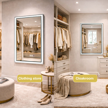 30"W x 36"H Lighted Mirrors | Verloar Brushed Nickel Front-Lit Mirror