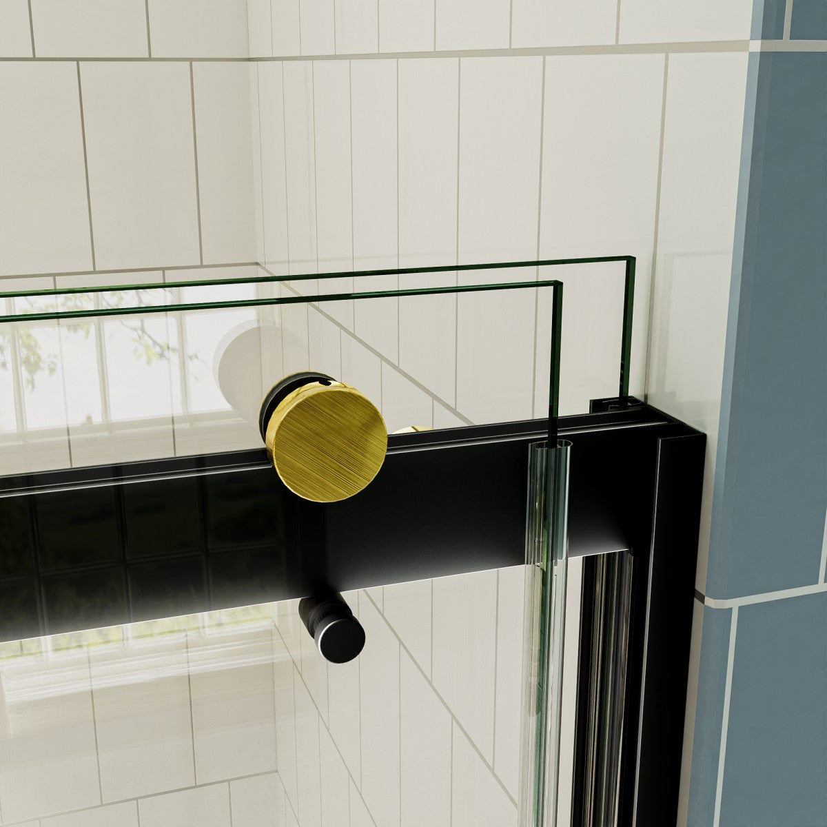 ExRoll 56"-60" Width x 74" Height Shower Sliding Glass,Clear Tempered Glass,Matte Black,Smooth Door Closing,Explosion-proof,Easy-to-clean coating