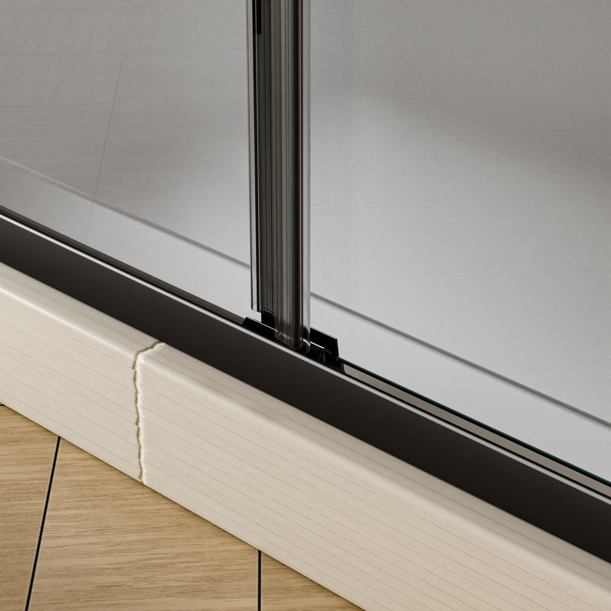 Glide-GR Framed Shower Door 56-60 in. W x 70 in. H Bypass Sliding Shower Enclosure,Matte Black,Double Sliding Smoke Gray Glass