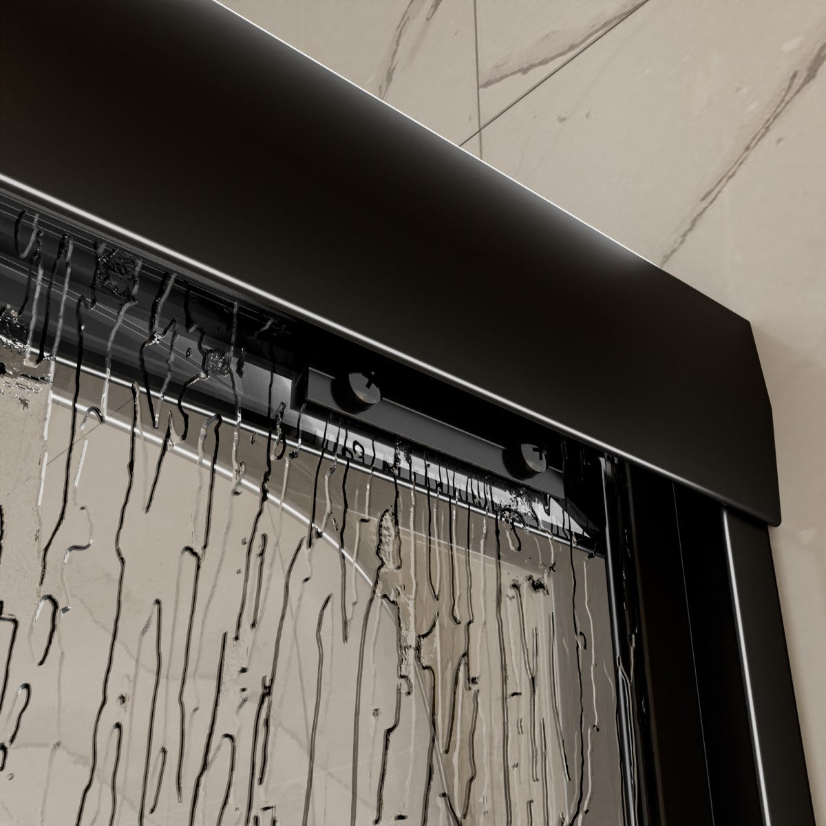 Glide-RA Semi-Frameless Shower Door 56-60 in. W x 70 in. H Bypass Sliding Shower Enclosure,Matte Black,Double Sliding Rain Glass Doors