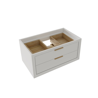 Floating Bathroom Vanity 36 Inch | Glam 36" Modern White Floating Vanity Base