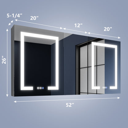 Boost-M1 52" W x 26" H Combination Medicine Cabinet with Mirror led Lighted Medicine Cabinet