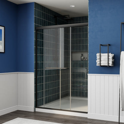 Glide 44-48" Wide x 70" High Sliding Glass Shower Doors Frame in Black,Clear Tempered Glass