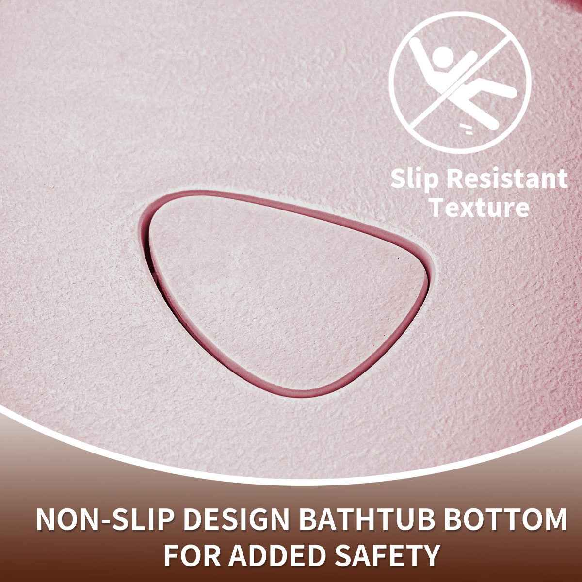 Allsumhome RockE 59" Imitation Natural Stone Freestanding Bathtub,Stone Touch,Pink,Scratch-proof,cUPC Certified,No Drain