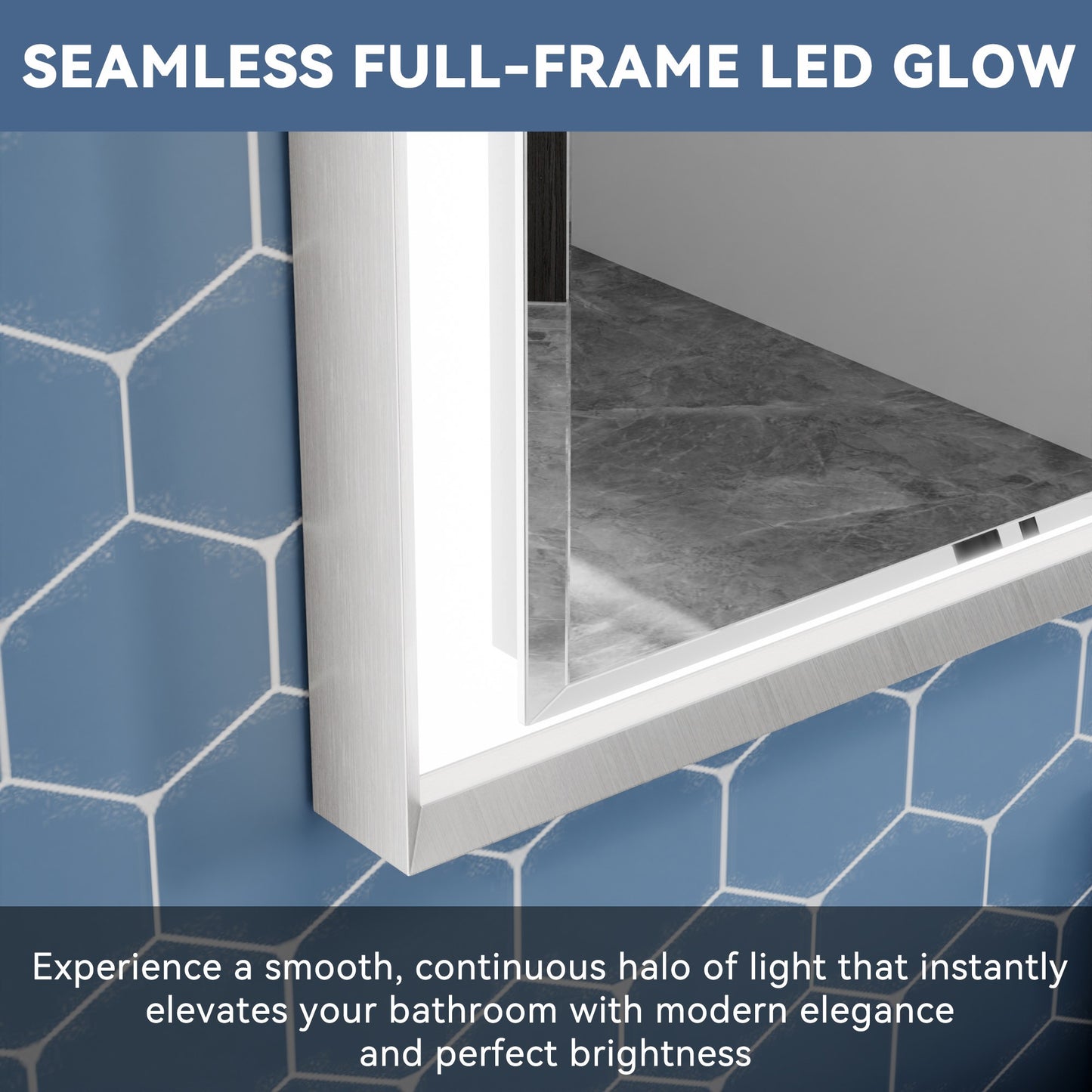 Verloar 30" W x 36" H Lighted Bathroom  Mirror,Dimmable,Anti Fog,Front-Lit Illumination