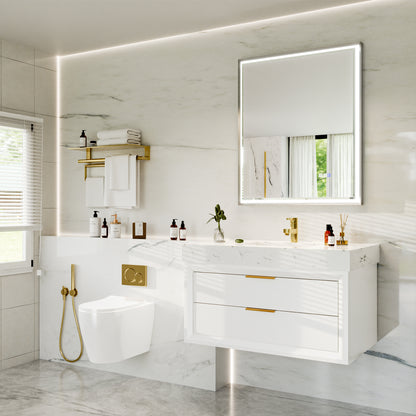30"W x 36"H Lighted Mirrors | Verloar Brushed Nickel Front-Lit Mirror