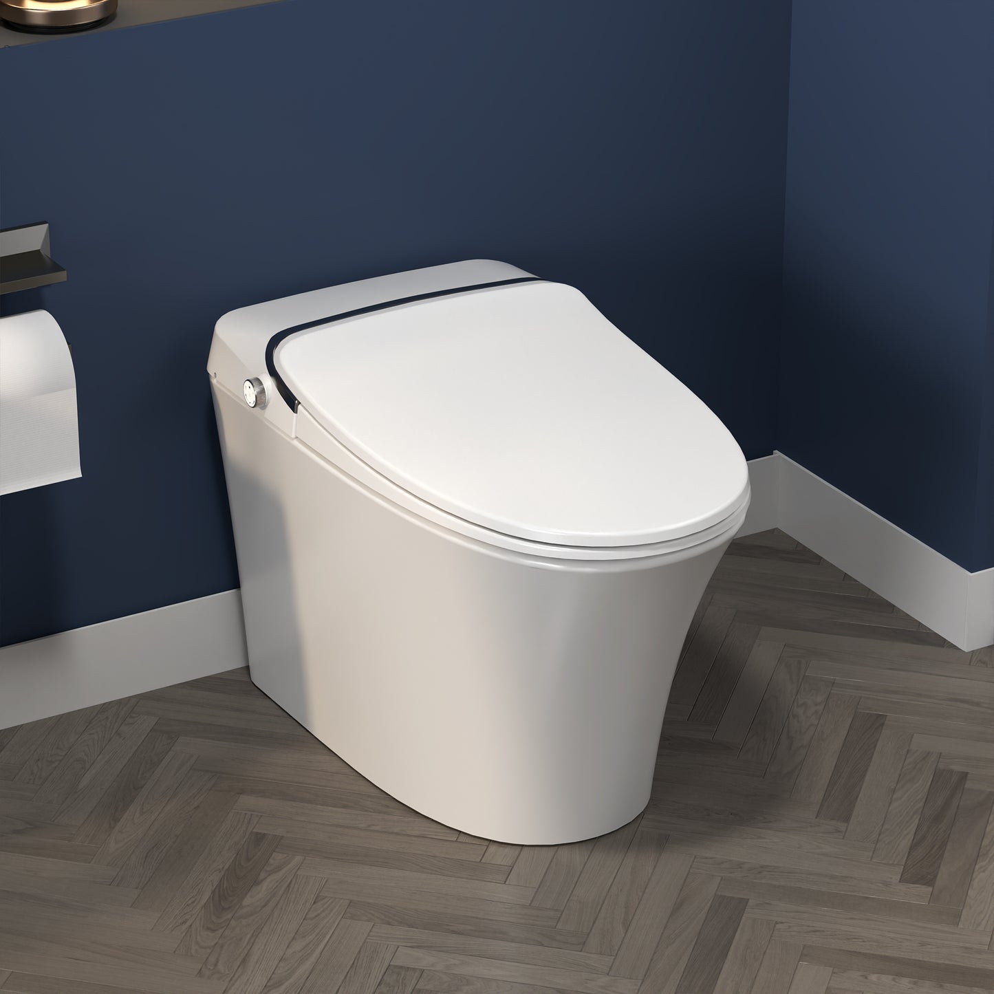 ExBrite Luxury Smart Toilet with Dryer,Warm Water,Elongated Bidet,Heated Seat,Remote Control,Night Light,Power Outage Flushing,Soft Close
