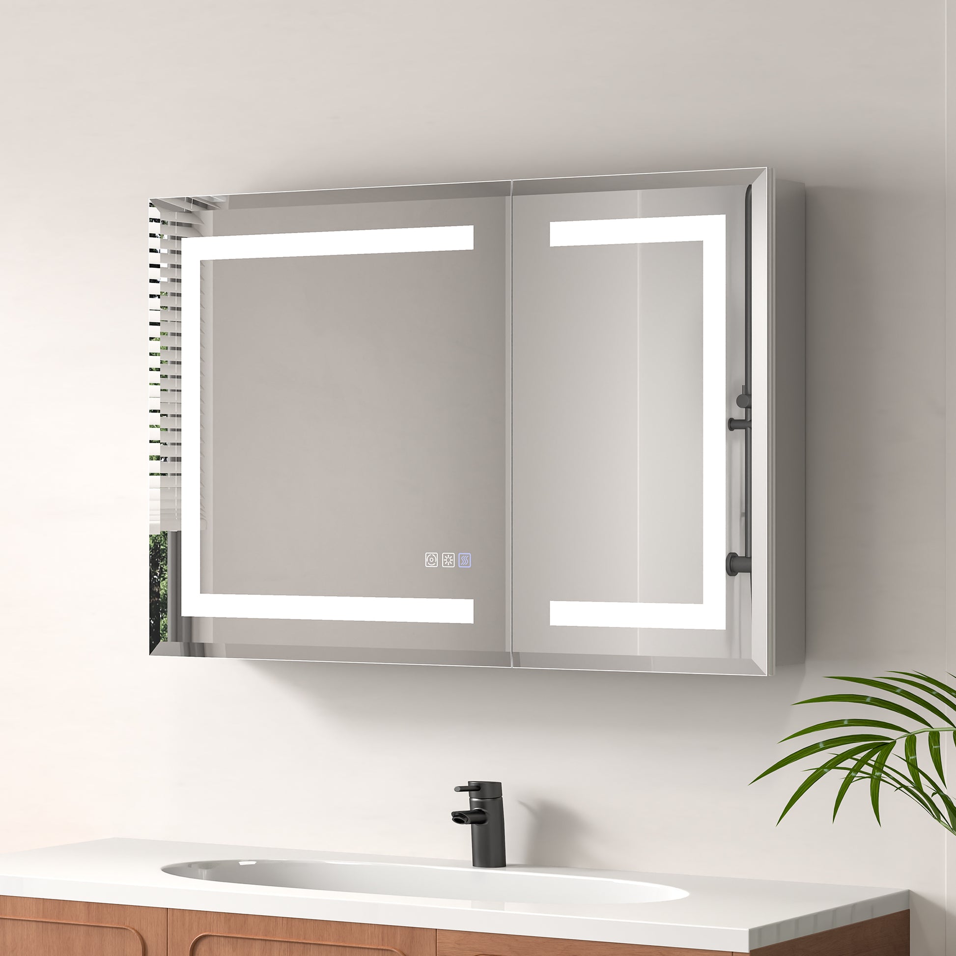 ExBrite 36" x 24" LED Lighted Medicine Cabinet with Adjustable Shelves, Anti-Fog, Beveled Design, Recessed or Surface Mount - ExBriteUSA