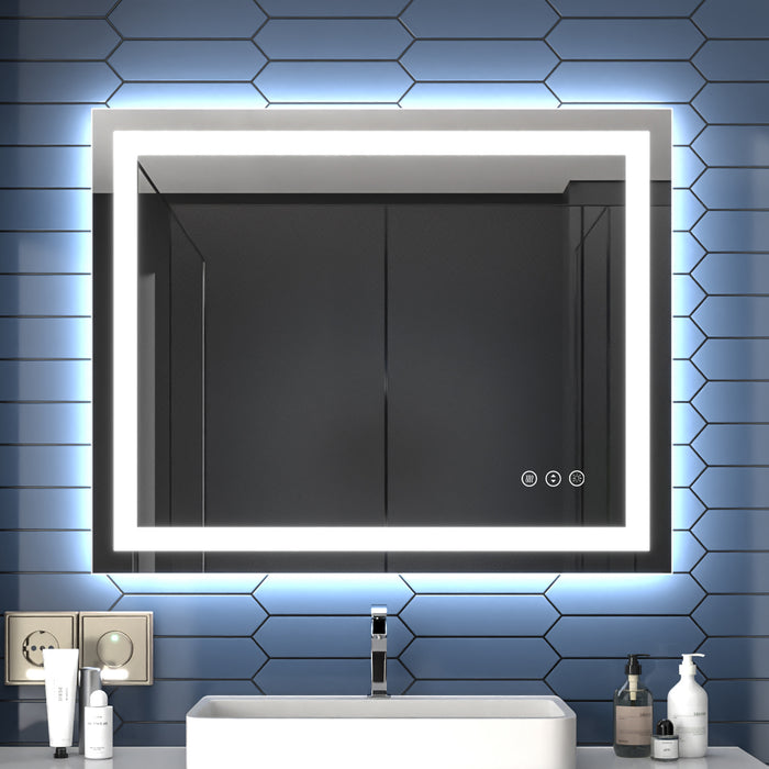 40" W x 32" H Antifog Bathroom Mirror with LED, Dimmable Dual Lighting Mode and Tempered Glass|Apex