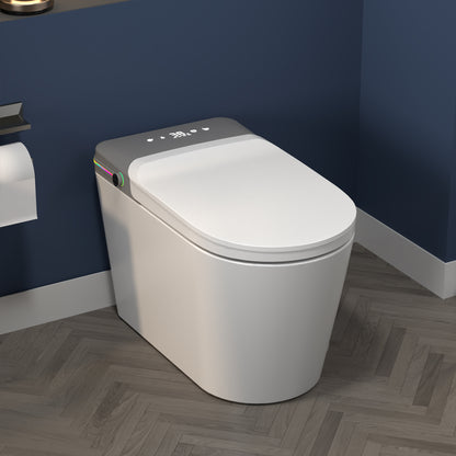 ExBrite Smart Bidet Toilet with Remote Control.Raised Tankless Toilet with LED Display. Auto Open/AutoHeated. Seat Toilet Bidet with Aromatherapy System.Warm Water And Dry.Off Seat Flush.Foot Sensor.