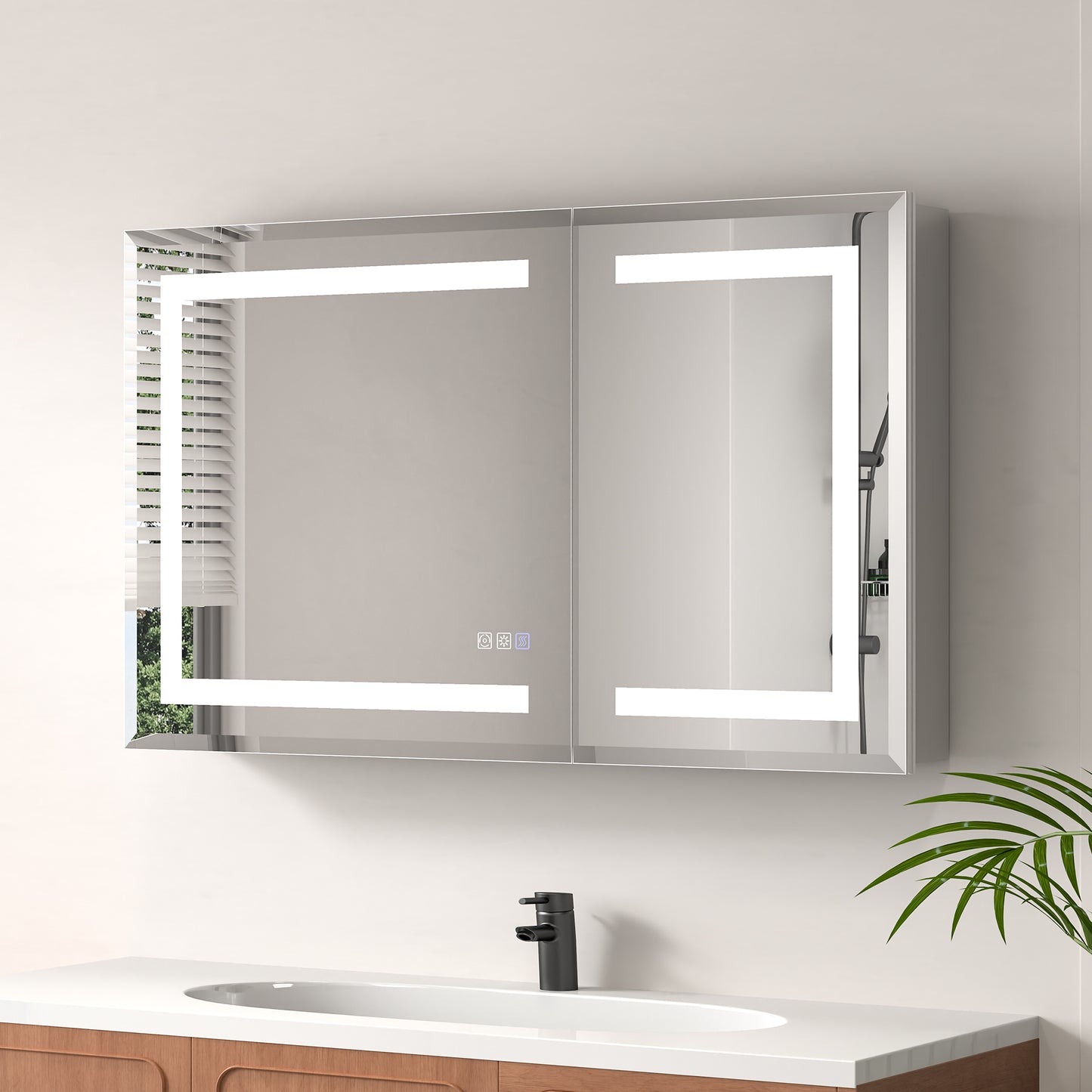 ExBrite 24" x 30" LED Lighted Medicine Cabinet with Adjustable Shelves, Anti-Fog, Beveled Design, Recessed or Surface Mount - ExBriteUSA