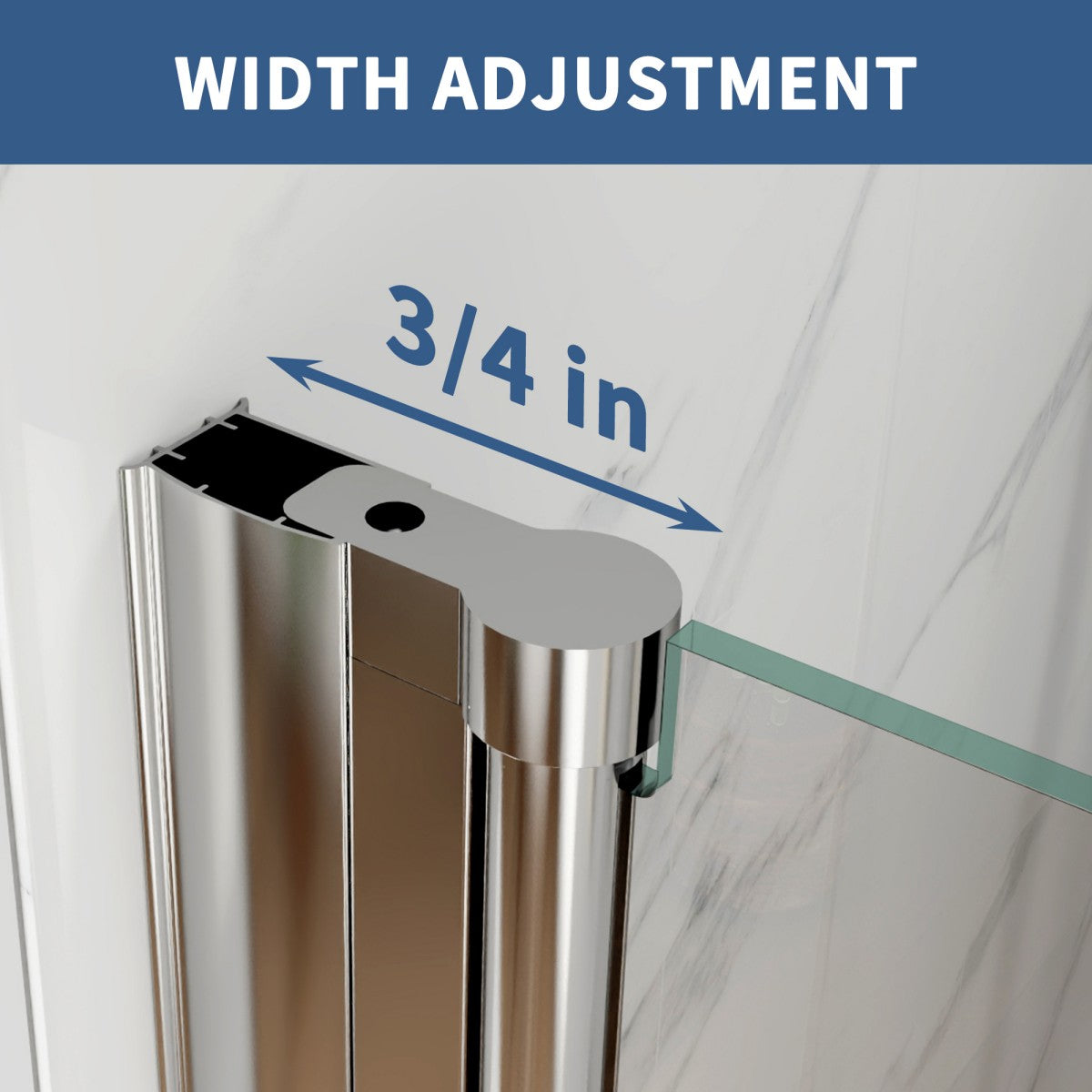 Adapt-E 30in.W x 72 in.H Bifold Frameless Folding Glass Shower Doors,Chrome Finish,Pivot Swing Shower Doors,1/4 in.Fold Clear Glass