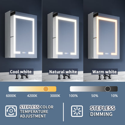 Boost-M1 52" W x 26" H Combination Medicine Cabinet with Mirror led Lighted Medicine Cabinet