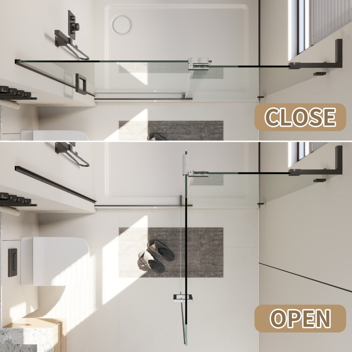 Custom Glass Shower Doors | 10mm SGCC Tempered Glass, easy clean