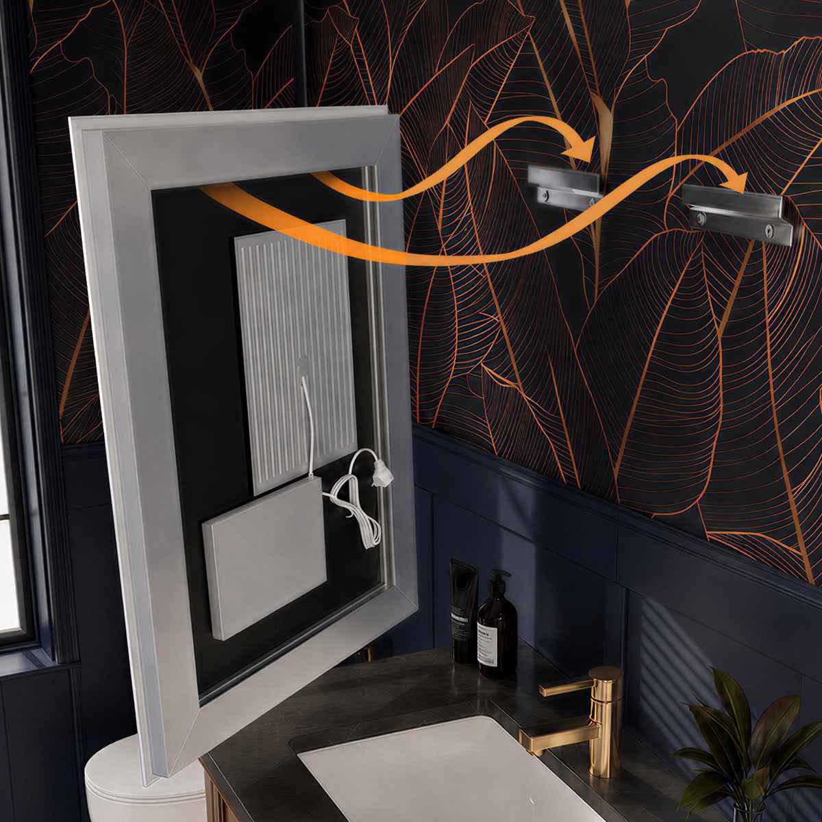 Solen 96" x 36" Frameless Rectangular Lighted Vanity Mirror with Anti-Fog and Bright LED Lighting