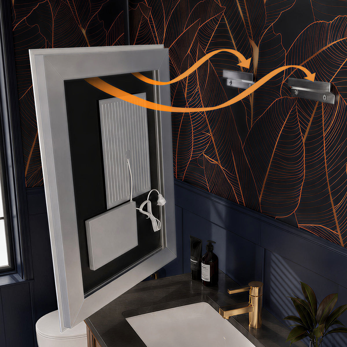 Solen 36" x 36" Frameless Rectangular Lighted Vanity Mirror with Anti-Fog and Bright LED Lighting Bathroom mirror