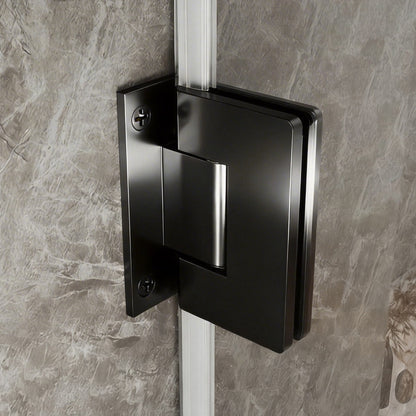 35-36" x 74" Pivot Frameless Shower Door,Matte Black,Easy clean|ExBrite Valor Series