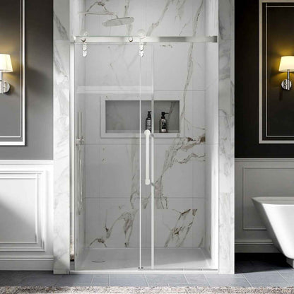 44-48" x 76" Frameless Sliding Shower door,Chrome,Easy clean|ExBrite Elysian-S Series