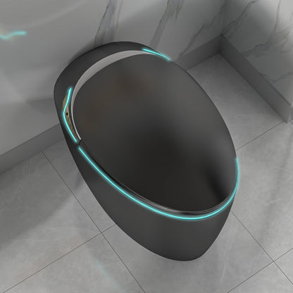 EP Exbrite Unique Smart Toilet with Bidet Built In, Intelligent One Piece Toilet For Modern Bathroom, Auto Open/Close Seat, Foot Sensor, LED Display,Night Light, Warm Water & Dryer, Black