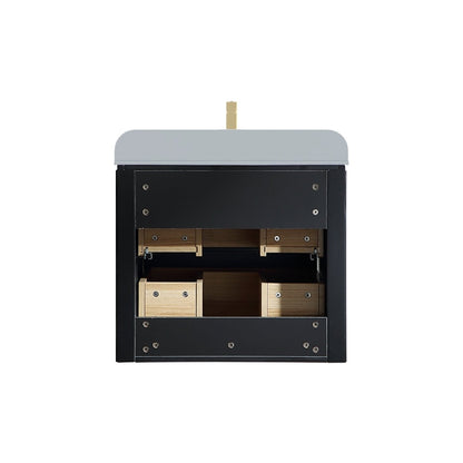 24 inch Floating Bathroom Vanity with Sink, Pre-Assembled, Wall Mounted Plywood Bathroom Storage Cabinet with Safety Rounded,Large Soft-Close Fluted Drawers & Metal Handles