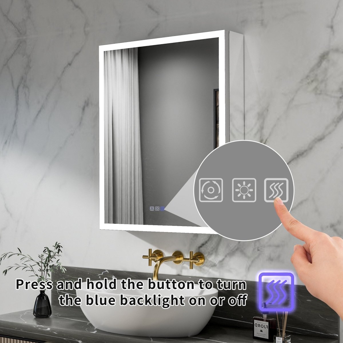 Rim-s medicine cabinet surface-mount installation and slim side profile