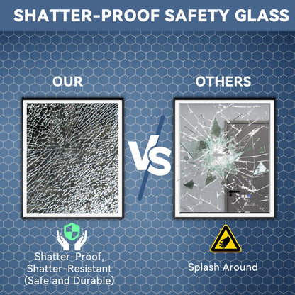 Verloar 30" W x 36" H Framed Lighted Bathroom  Mirror,Dimmable,Anti Fog,Front-Lit Illumination,Matte Black