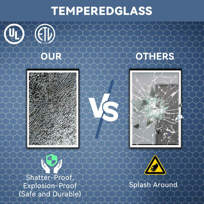 Verloar 22" W x 34" H Lighted Bathroom  Mirror,Dimmable,Anti Fog,Front-Lit Illumination（副本）