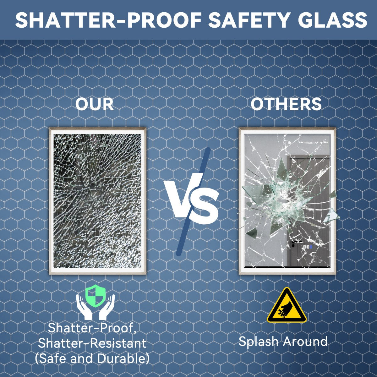 Verloar 22" W x 34" H Framed Lighted Bathroom  Mirror,Dimmable,Anti Fog,Front-Lit Illumination,Brushed Nickel