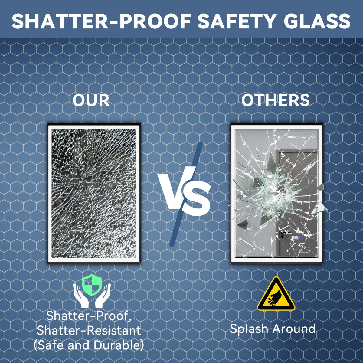 Verloar 22" W x 34" H Framed Lighted Bathroom  Mirror,Dimmable,Anti Fog,Front-Lit Illumination,Matte Black