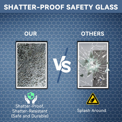 Verloar 22" W x 34" H Framed Lighted Bathroom  Mirror,Dimmable,Anti Fog,Front-Lit Illumination,Matte Black