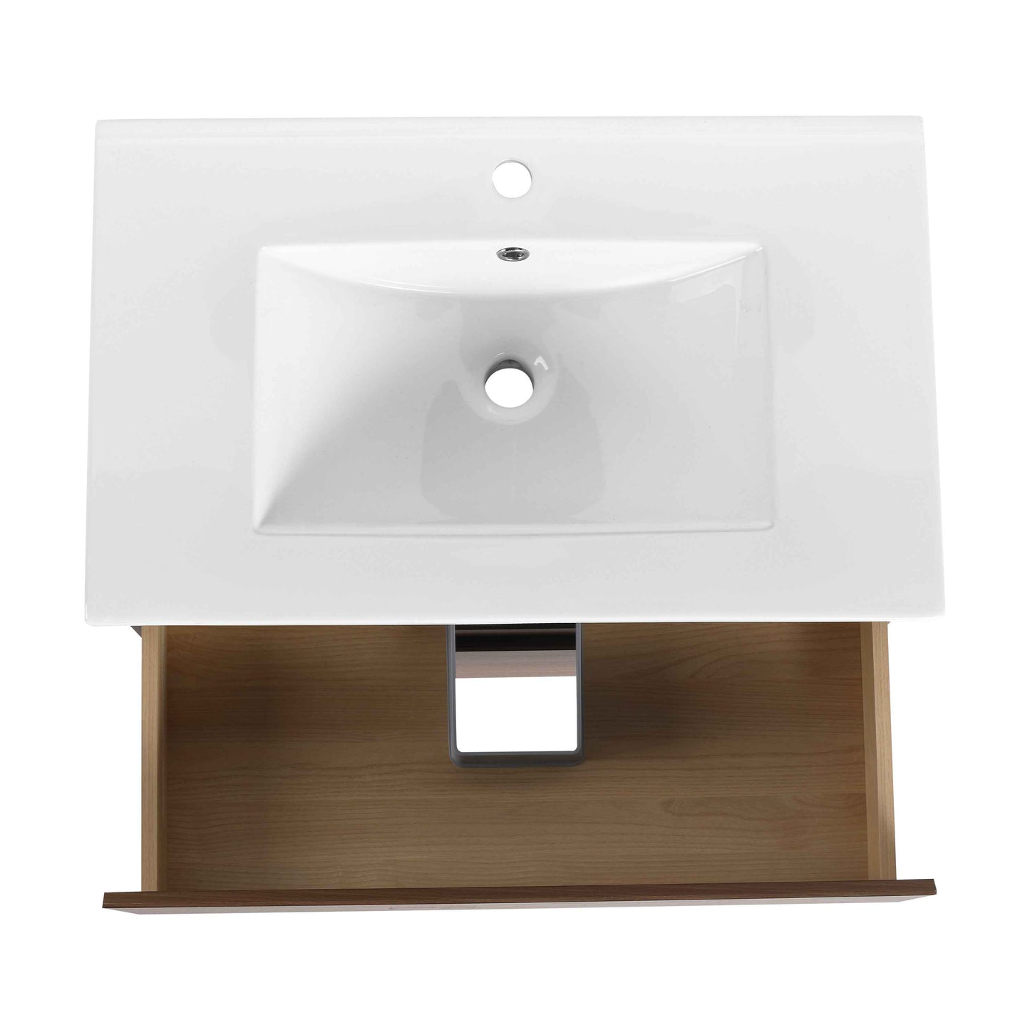 30' Wall-Mounted Bathroom Vanity With Ceramic Sink, KD-Package,2-Soft Close Drawers, KD-Package
