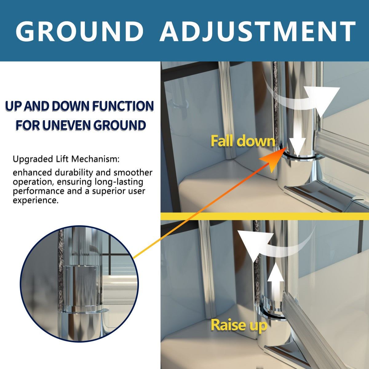 Exbrite Adapt Bifold Shower Door 30-32 in.W x 72 in.H Pivot Swing Shower Doors,Chrome,Clear Tempered Shower Glass - ExBriteUSA