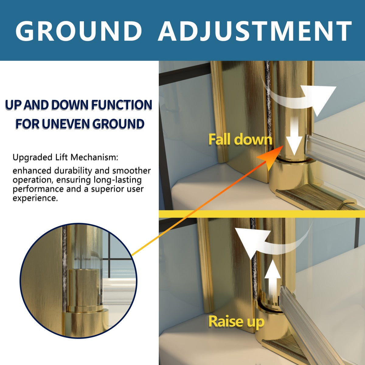 Exbrite Adapt Bifold Shower Door 30-32 in.W x 72 in.H Pivot Swing Shower Doors,Brushed Gold,Tempered Shower Glass