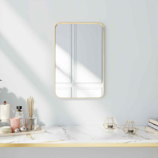 Noir 16" x 24" Gold Framed Rectangular Bathroom Mirror