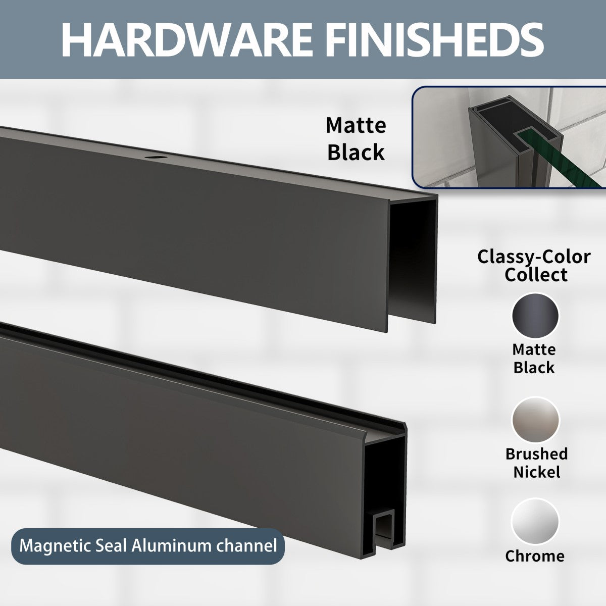 Prism Neo-Angle Frameless Shower Door 36 in. W x 72 in. H Corner Shower Enclosure with 6mm Clear Glass,Pivot Shower Doors,Matte Black