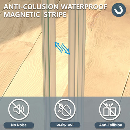 Prism Neo-Angle Frameless Shower Door 36 in. W x 72 in. H Corner Shower Enclosure,6mm Clear Glass,Pivot Shower Doors,Brushed Nickel