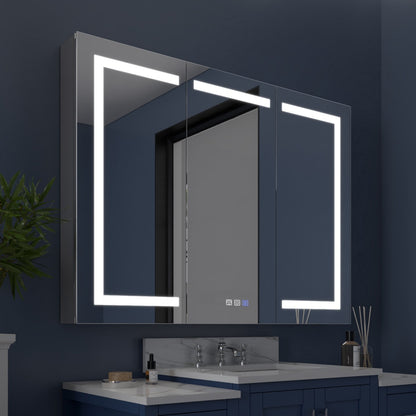 Boost-M2 48" W x 36" H Bathroom Light Medicine Cabinets with Vanity Mirror Recessed or Surface