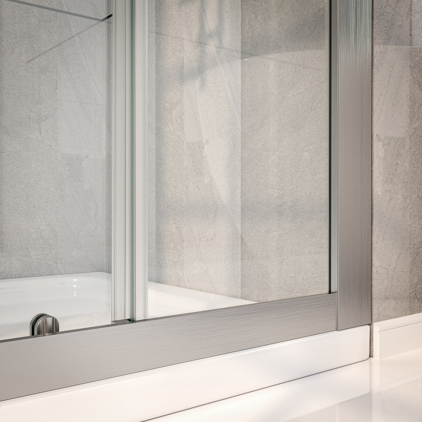 Holden 50-54"W x 70"H Easy Clean Shatter Proof Double Framed Sliding Shower Door with 1/4" (6mm) Clear SGCC Tempered Glass,Brush Nickel