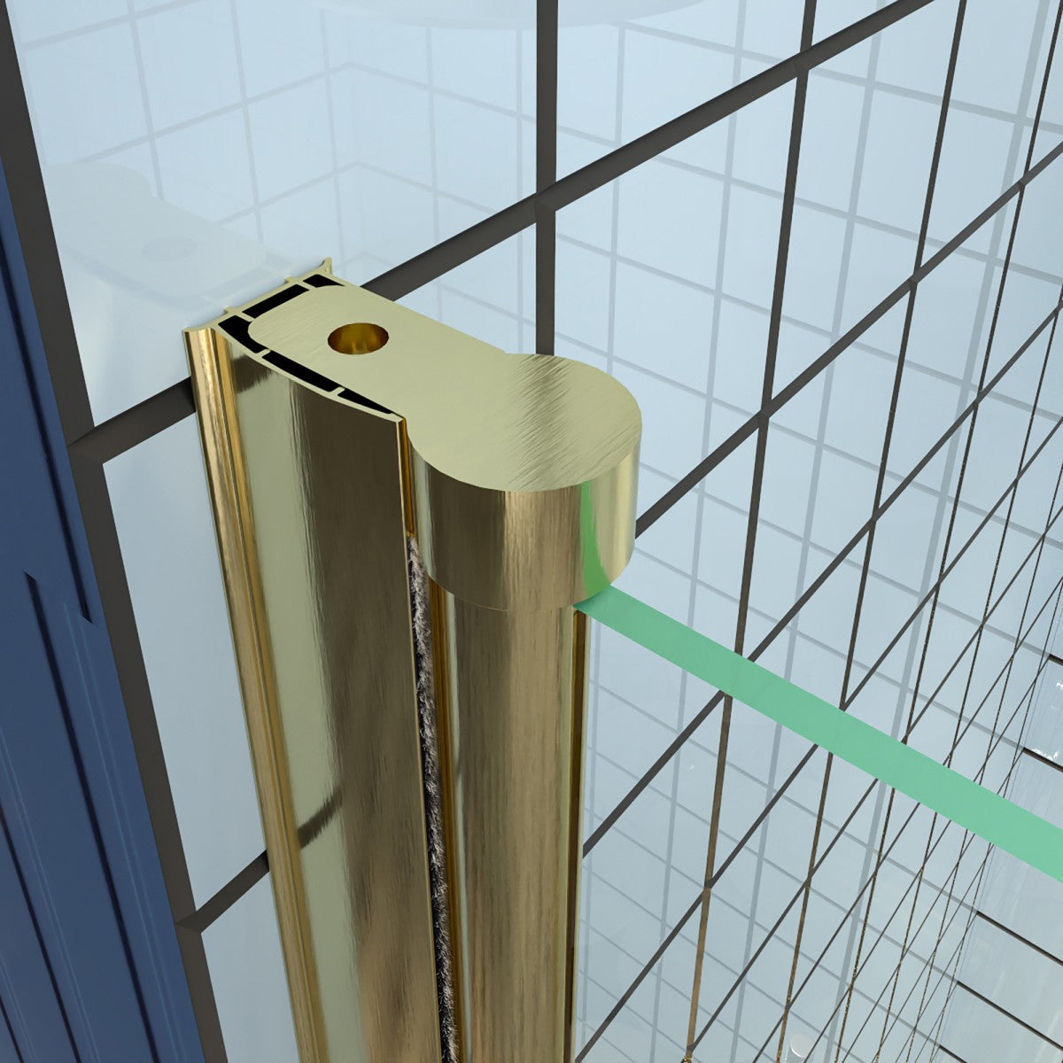Exbrite Adapt Bifold Shower Door 30-32 in.W x 72 in.H Pivot Swing Shower Doors,Brushed Gold,Tempered Shower Glass