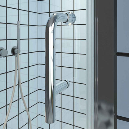 Classy 34-36" W x 72" H Hinged Pivot Semi-Frameless Shower Door Chrome Install Glass Shower Door