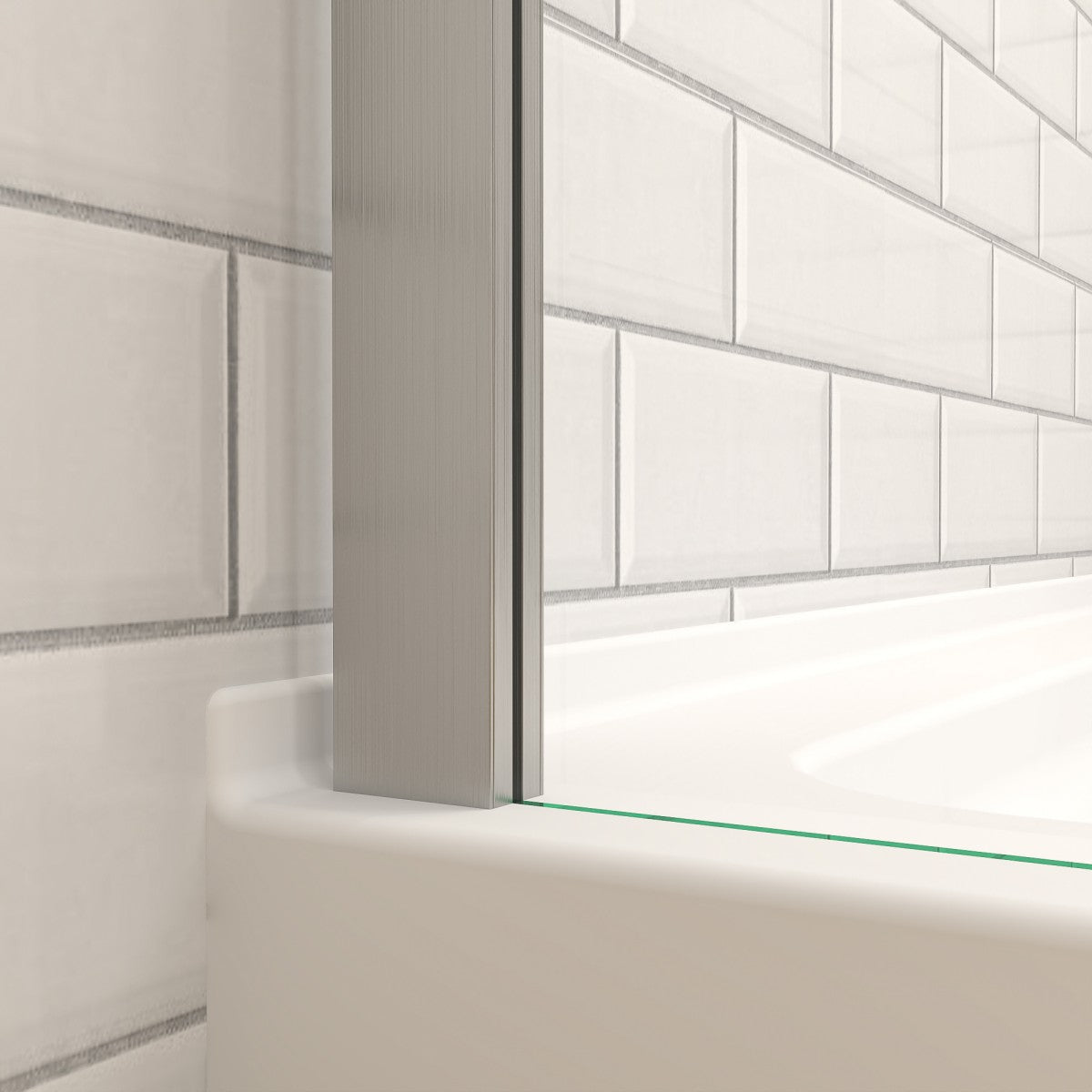 Prism Neo-Angle Frameless Shower Door 36 in. W x 72 in. H Corner Shower Enclosure,6mm Clear Glass,Pivot Shower Doors,Brushed Nickel